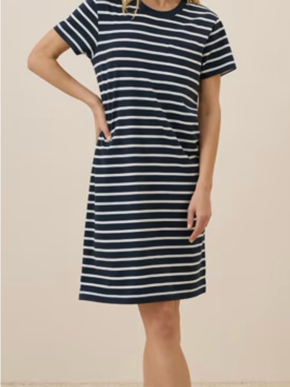 Pact Women’s Softspun T Dress (Monterey Strip)